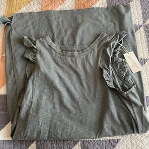 Universal Thread Ruffle Sleeve Green Shirt Dress